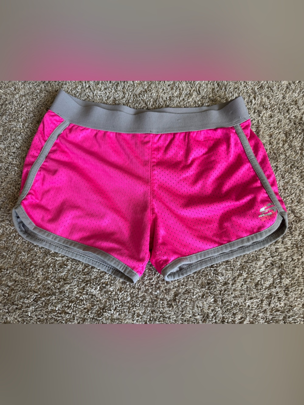 Skechers Hot Pink Athletic Shorts with Gray Trim